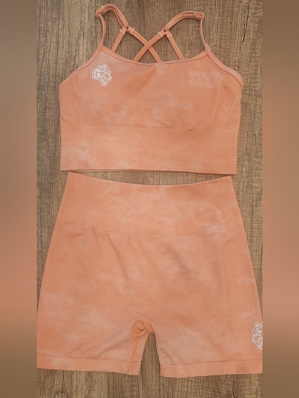 Darc Sport Coral Sports Bra And Shorts Set